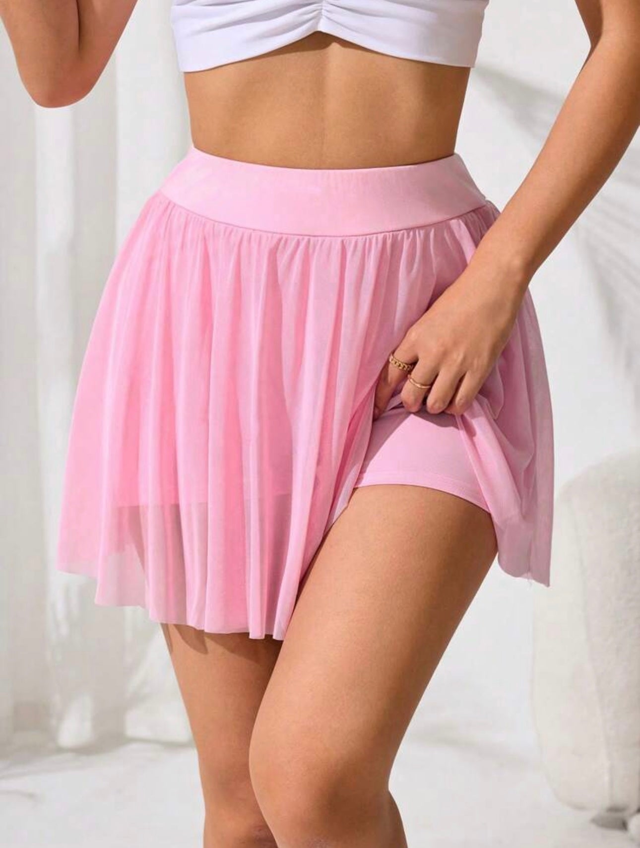 Bubblegum pink tennis skirt