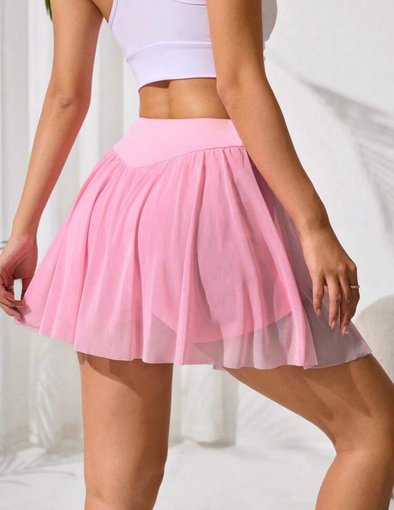 Bubblegum pink tennis skirt