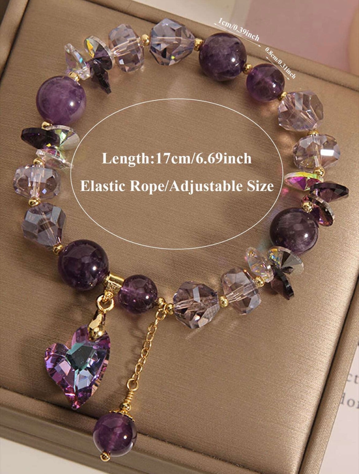 Heart crystal bracelet